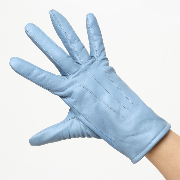  KURODA(クロダ) 革手袋 レディース カシミヤ裏地 ブルー ネイビー 青色 防寒 グローブ 本革 レザー ウィメンズ 女性 通勤 スーツ ビジネス キレイめ 高級