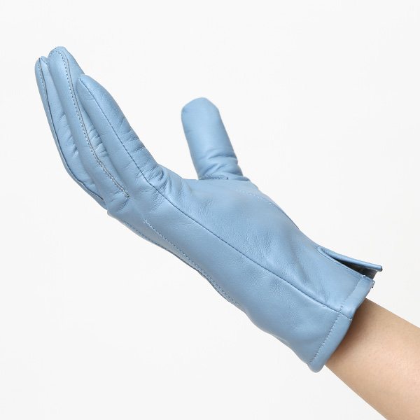  KURODA(クロダ) 革手袋 レディース カシミヤ裏地 ブルー ネイビー 青色 防寒 グローブ 本革 レザー ウィメンズ 女性 通勤 スーツ ビジネス キレイめ 高級