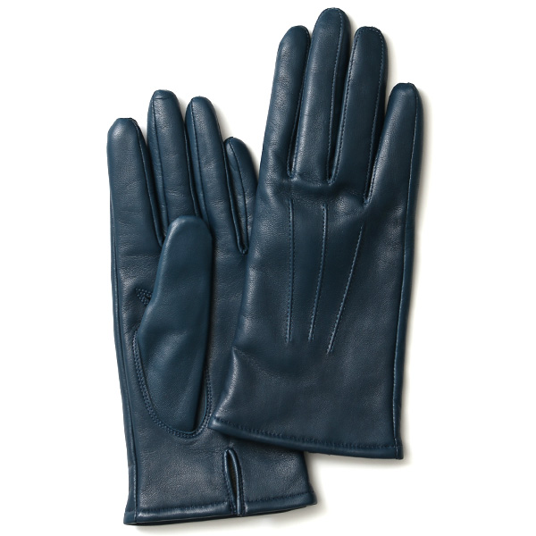 KURODA(クロダ) イタリーラム カシミヤ100％裏地 三本山 レディース 本革手袋 ブルーグリーン