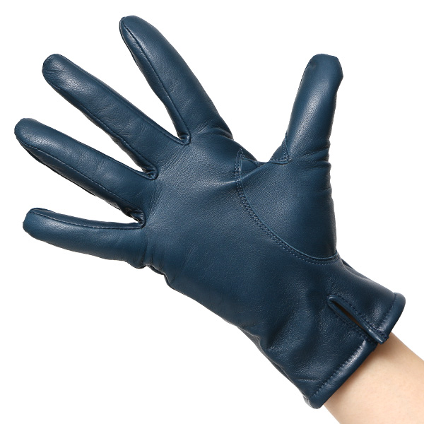  KURODA(クロダ) 革手袋 レディース カシミヤ裏地 ブルー ネイビー 青色 防寒 グローブ 本革 レザー ウィメンズ 女性 通勤 スーツ ビジネス キレイめ 高級