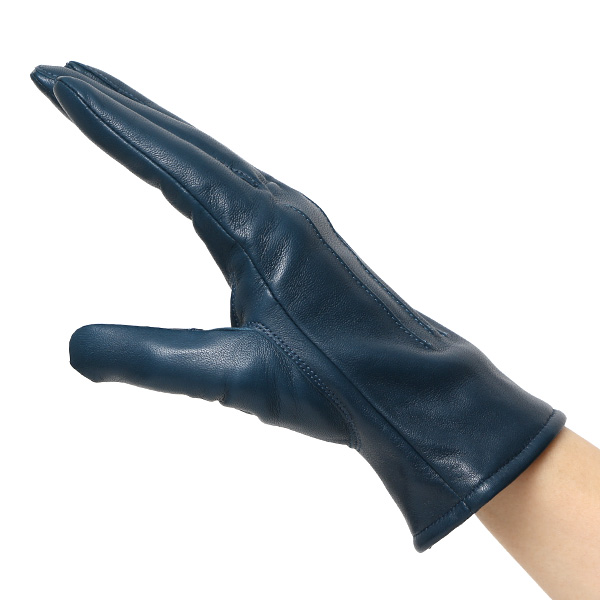  KURODA(クロダ) 革手袋 レディース カシミヤ裏地 ブルー ネイビー 青色 防寒 グローブ 本革 レザー ウィメンズ 女性 通勤 スーツ ビジネス キレイめ 高級