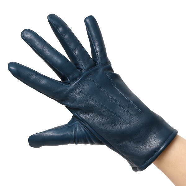  KURODA(クロダ) 革手袋 レディース カシミヤ裏地 ブルー ネイビー 青色 防寒 グローブ 本革 レザー ウィメンズ 女性 通勤 スーツ ビジネス キレイめ 高級