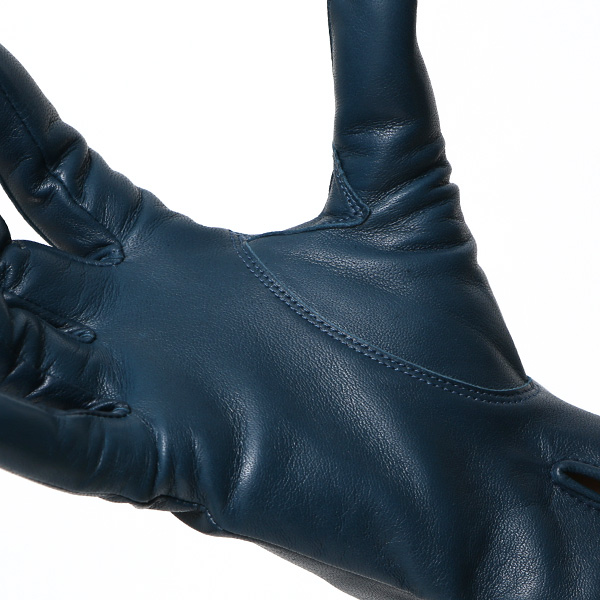  KURODA(クロダ) 革手袋 レディース カシミヤ裏地 ブルー ネイビー 青色 防寒 グローブ 本革 レザー ウィメンズ 女性 通勤 スーツ ビジネス キレイめ 高級