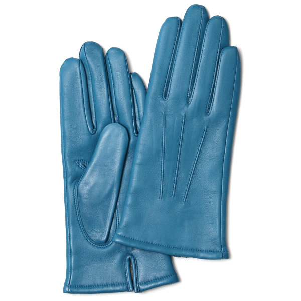 KURODA(クロダ) イタリーラム カシミヤ100％裏地 三本山 レディース 本革手袋 シーブルー