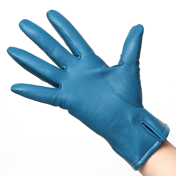  KURODA(クロダ) 革手袋 レディース カシミヤ裏地 ブルー ネイビー 青色 防寒 グローブ 本革 レザー ウィメンズ 女性 通勤 スーツ ビジネス キレイめ 高級