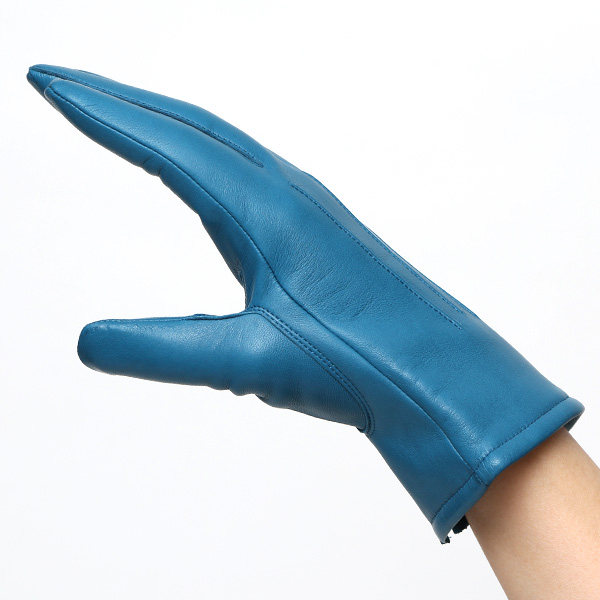  KURODA(クロダ) 革手袋 レディース カシミヤ裏地 ブルー ネイビー 青色 防寒 グローブ 本革 レザー ウィメンズ 女性 通勤 スーツ ビジネス キレイめ 高級