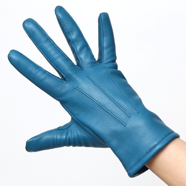  KURODA(クロダ) 革手袋 レディース カシミヤ裏地 ブルー ネイビー 青色 防寒 グローブ 本革 レザー ウィメンズ 女性 通勤 スーツ ビジネス キレイめ 高級