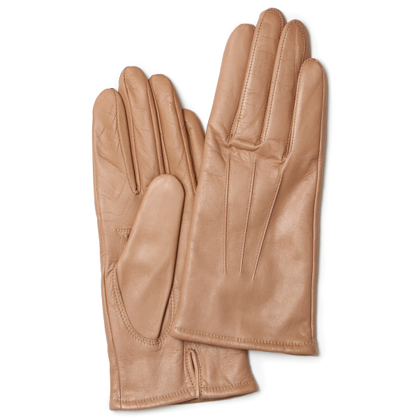 KURODA(クロダ) イタリーラム カシミヤ100％裏地 三本山 レディース 本革手袋 ベージュ