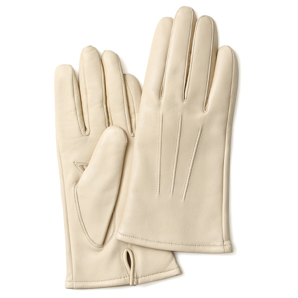 KURODA(クロダ) イタリーラム カシミヤ100％裏地 三本山 レディース 本革手袋 アイボリー