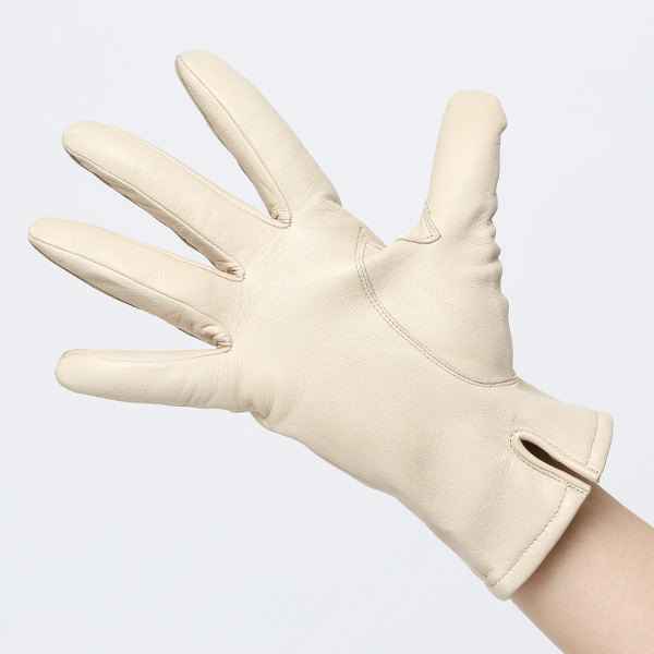 KURODA(クロダ) 革手袋 レディース カシミヤ裏地 ベージュ 肌色 防寒 グローブ 本革 レザー ウィメンズ 女性 通勤 スーツ ビジネス キレイめ 高級
