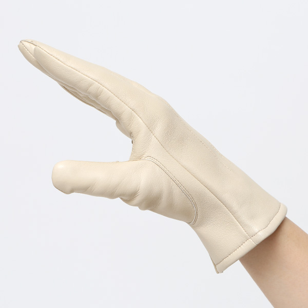 KURODA(クロダ) 革手袋 レディース カシミヤ裏地 ベージュ 肌色 防寒 グローブ 本革 レザー ウィメンズ 女性 通勤 スーツ ビジネス キレイめ 高級