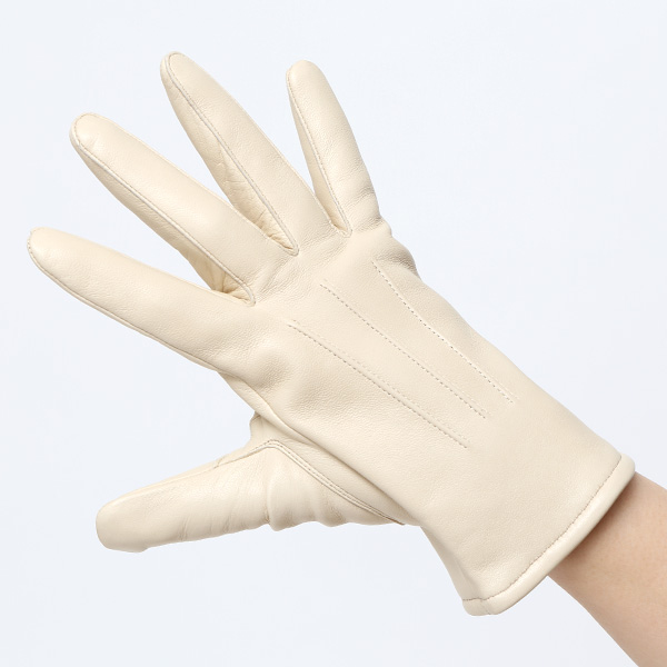 KURODA(クロダ) 革手袋 レディース カシミヤ裏地 ベージュ 肌色 防寒 グローブ 本革 レザー ウィメンズ 女性 通勤 スーツ ビジネス キレイめ 高級