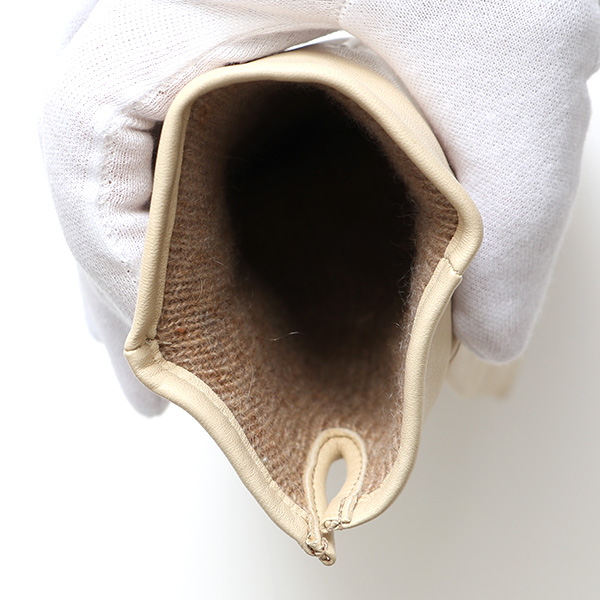 KURODA(クロダ) 革手袋 レディース カシミヤ裏地 ベージュ 肌色 防寒 グローブ 本革 レザー ウィメンズ 女性 通勤 スーツ ビジネス キレイめ 高級