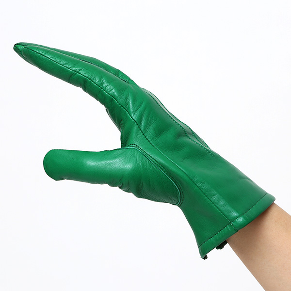  KURODA(クロダ) 革手袋 レディース カシミヤ裏地 グリーン 緑色 防寒 グローブ 本革 レザー ウィメンズ 女性 通勤 スーツ ビジネス キレイめ 高級