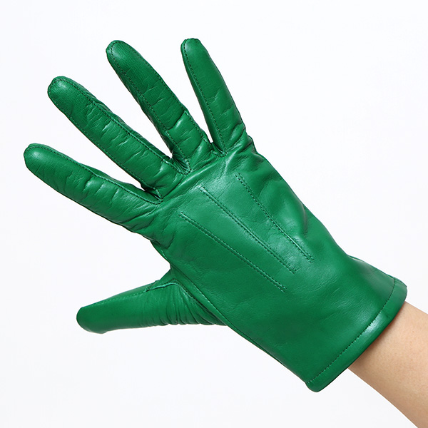  KURODA(クロダ) 革手袋 レディース カシミヤ裏地 グリーン 緑色 防寒 グローブ 本革 レザー ウィメンズ 女性 通勤 スーツ ビジネス キレイめ 高級