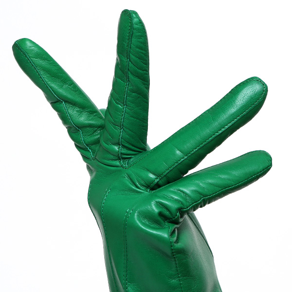  KURODA(クロダ) 革手袋 レディース カシミヤ裏地 グリーン 緑色 防寒 グローブ 本革 レザー ウィメンズ 女性 通勤 スーツ ビジネス キレイめ 高級