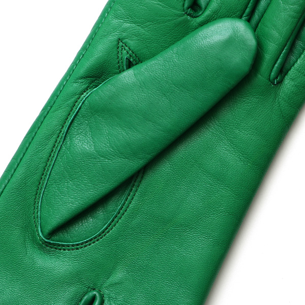  KURODA(クロダ) 革手袋 レディース カシミヤ裏地 グリーン 緑色 防寒 グローブ 本革 レザー ウィメンズ 女性 通勤 スーツ ビジネス キレイめ 高級