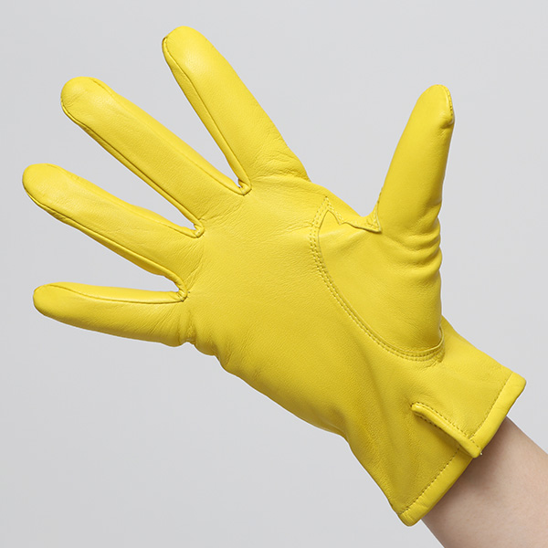  KURODA(クロダ) 革手袋 レディース カシミヤ裏地 イエロー 黄色 防寒 グローブ 本革 レザー ウィメンズ 女性 通勤 スーツ ビジネス キレイめ 高級