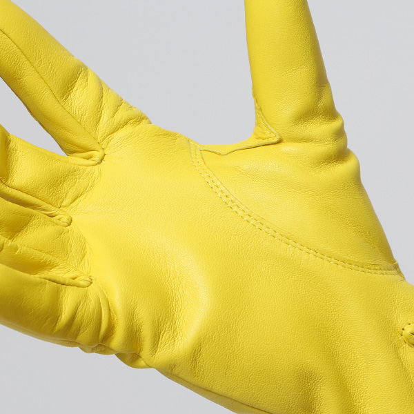  KURODA(クロダ) 革手袋 レディース カシミヤ裏地 イエロー 黄色 防寒 グローブ 本革 レザー ウィメンズ 女性 通勤 スーツ ビジネス キレイめ 高級