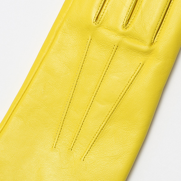  KURODA(クロダ) 革手袋 レディース カシミヤ裏地 イエロー 黄色 防寒 グローブ 本革 レザー ウィメンズ 女性 通勤 スーツ ビジネス キレイめ 高級