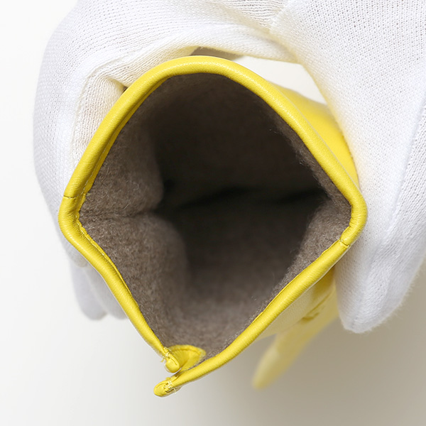  KURODA(クロダ) 革手袋 レディース カシミヤ裏地 イエロー 黄色 防寒 グローブ 本革 レザー ウィメンズ 女性 通勤 スーツ ビジネス キレイめ 高級