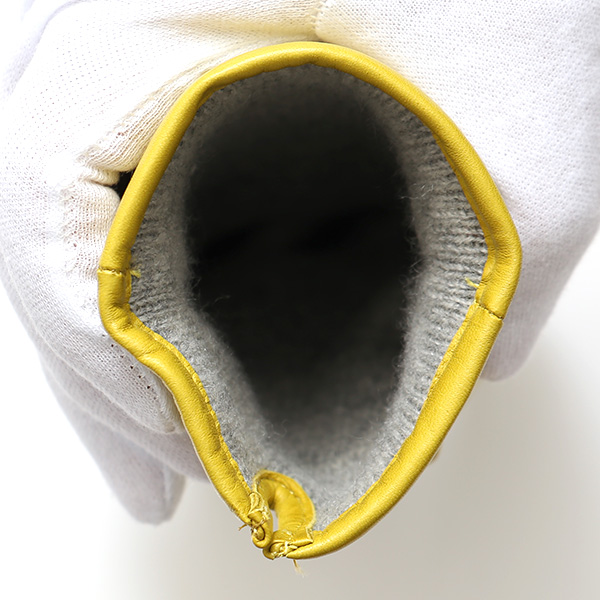  KURODA(クロダ) 革手袋 レディース カシミヤ裏地 イエロー 黄色 防寒 グローブ 本革 レザー ウィメンズ 女性 通勤 スーツ ビジネス キレイめ 高級