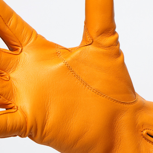  KURODA(クロダ) 革手袋 レディース カシミヤ裏地 オレンジ 橙色 防寒 グローブ 本革 レザー ウィメンズ 女性 通勤 スーツ ビジネス キレイめ 高級