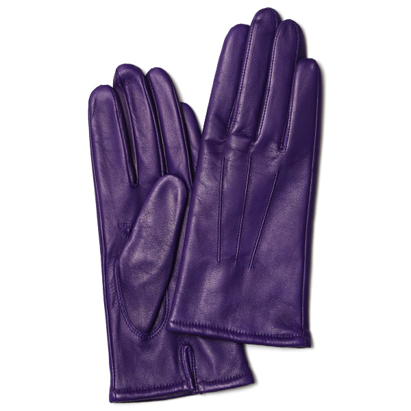 KURODA(クロダ) イタリーラム カシミヤ100％裏地 三本山 レディース 本革手袋 パープル