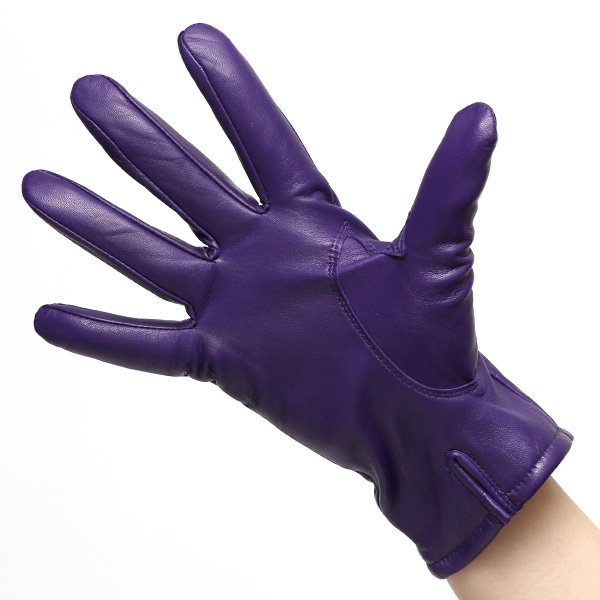  KURODA(クロダ) 革手袋 レディース カシミヤ裏地 パープル 紫色 防寒 グローブ 本革 レザー ウィメンズ 女性 通勤 スーツ ビジネス キレイめ 高級