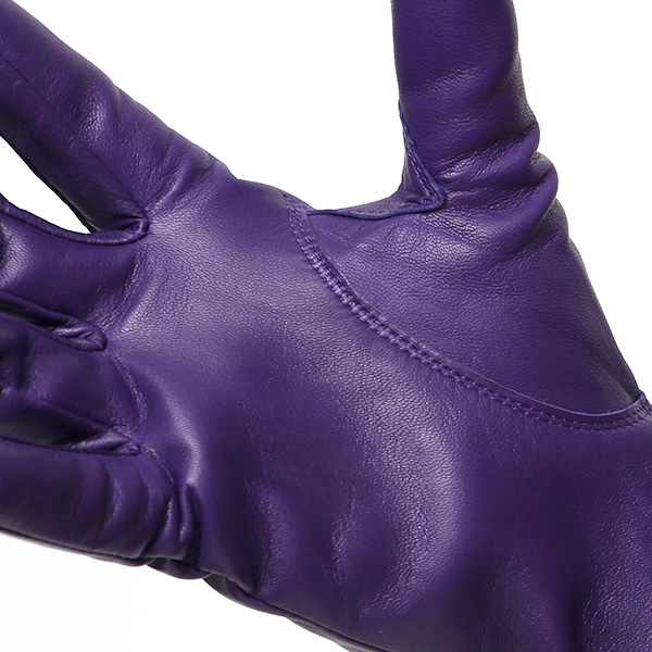  KURODA(クロダ) 革手袋 レディース カシミヤ裏地 パープル 紫色 防寒 グローブ 本革 レザー ウィメンズ 女性 通勤 スーツ ビジネス キレイめ 高級