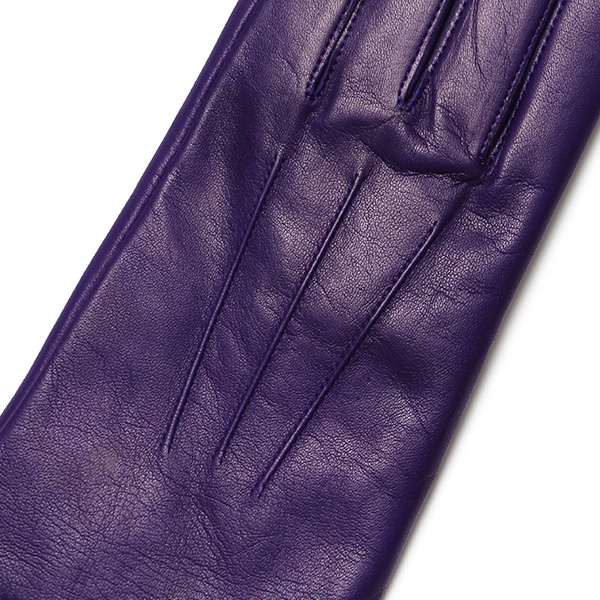  KURODA(クロダ) 革手袋 レディース カシミヤ裏地 パープル 紫色 防寒 グローブ 本革 レザー ウィメンズ 女性 通勤 スーツ ビジネス キレイめ 高級