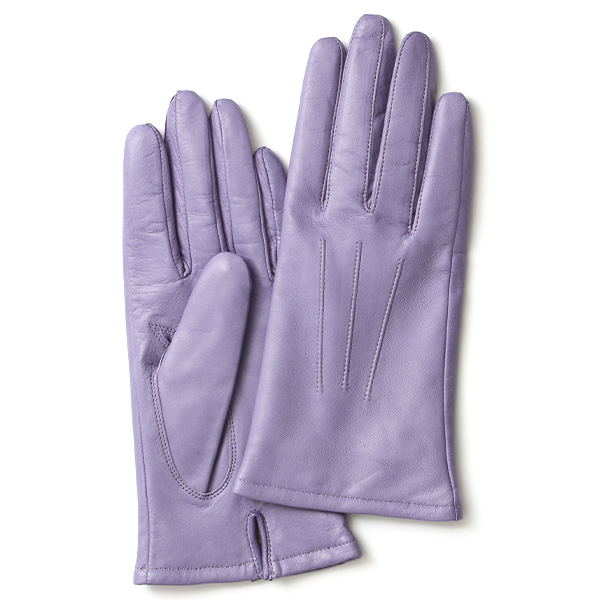 KURODA(クロダ) イタリーラム カシミヤ100％裏地 三本山 レディース 本革手袋 ラベンダー