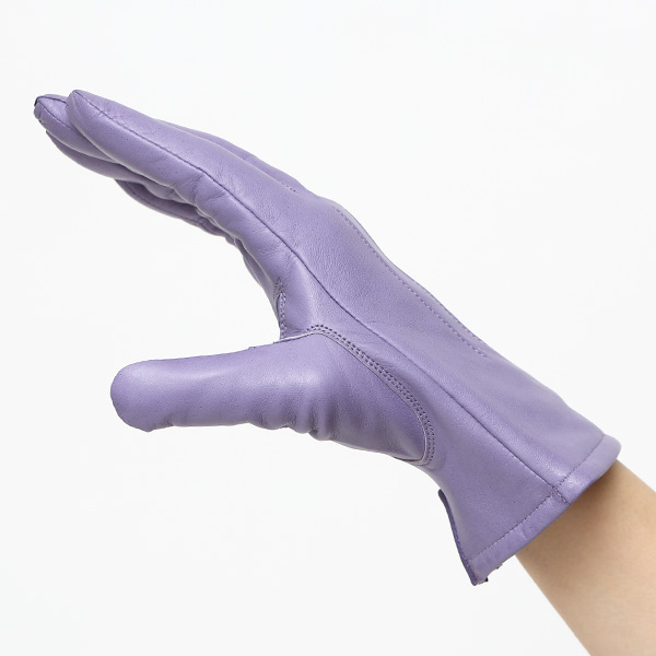  KURODA(クロダ) 革手袋 レディース カシミヤ裏地 パープル 紫色 防寒 グローブ 本革 レザー ウィメンズ 女性 通勤 スーツ ビジネス キレイめ 高級