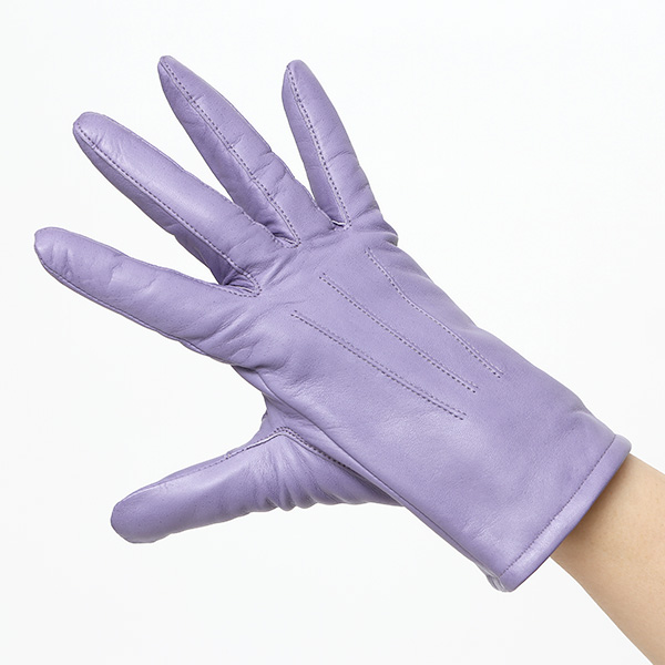  KURODA(クロダ) 革手袋 レディース カシミヤ裏地 パープル 紫色 防寒 グローブ 本革 レザー ウィメンズ 女性 通勤 スーツ ビジネス キレイめ 高級