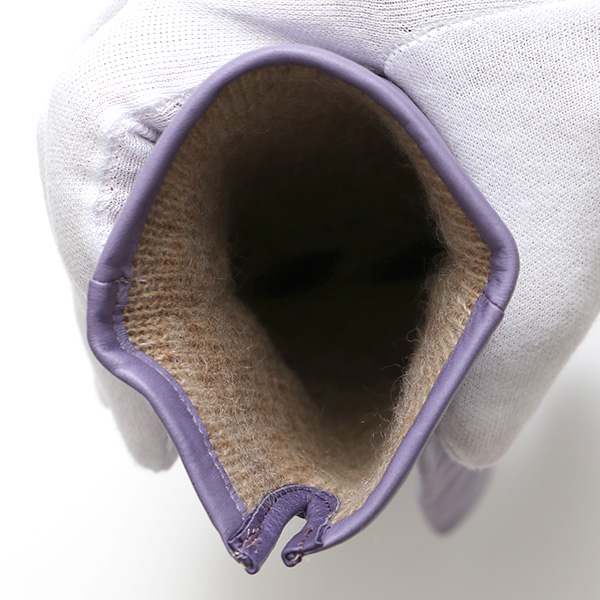  KURODA(クロダ) 革手袋 レディース カシミヤ裏地 パープル 紫色 防寒 グローブ 本革 レザー ウィメンズ 女性 通勤 スーツ ビジネス キレイめ 高級