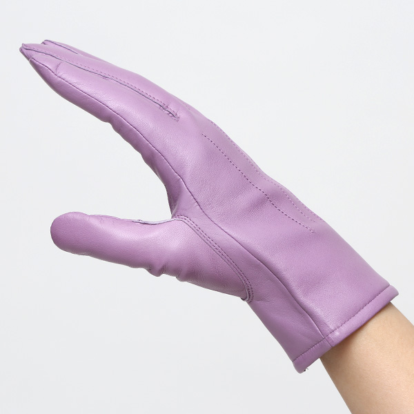  KURODA(クロダ) 革手袋 レディース カシミヤ裏地 パープル 紫色 防寒 グローブ 本革 レザー ウィメンズ 女性 通勤 スーツ ビジネス キレイめ 高級