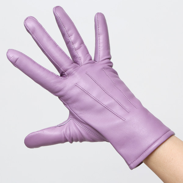  KURODA(クロダ) 革手袋 レディース カシミヤ裏地 パープル 紫色 防寒 グローブ 本革 レザー ウィメンズ 女性 通勤 スーツ ビジネス キレイめ 高級
