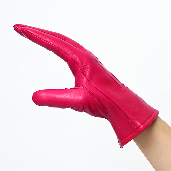  KURODA(クロダ) 革手袋 レディース カシミヤ裏地 ピンク 桃色 防寒 グローブ 本革 レザー ウィメンズ 女性 通勤 スーツ ビジネス キレイめ 高級