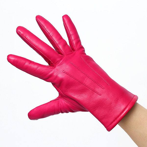  KURODA(クロダ) 革手袋 レディース カシミヤ裏地 ピンク 桃色 防寒 グローブ 本革 レザー ウィメンズ 女性 通勤 スーツ ビジネス キレイめ 高級