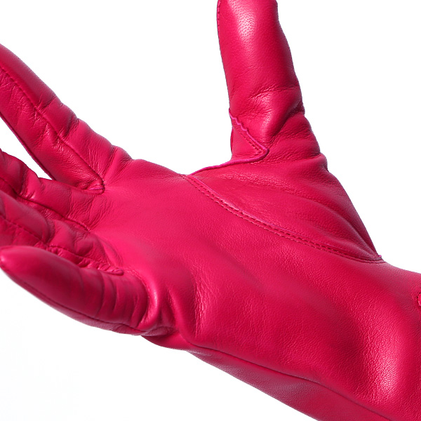  KURODA(クロダ) 革手袋 レディース カシミヤ裏地 ピンク 桃色 防寒 グローブ 本革 レザー ウィメンズ 女性 通勤 スーツ ビジネス キレイめ 高級