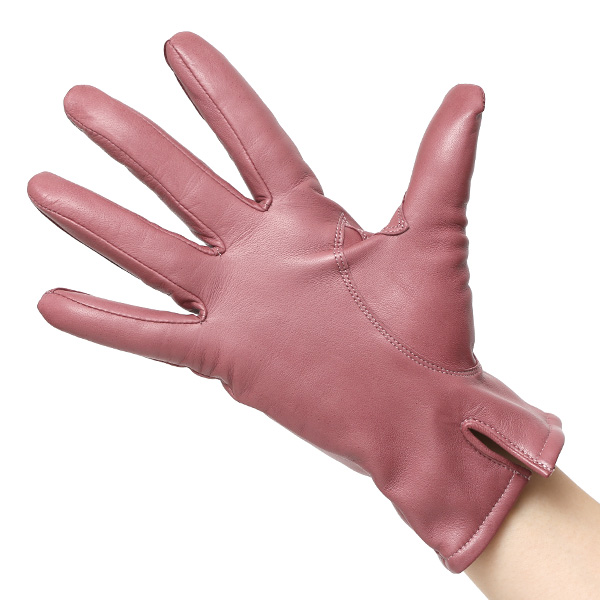 KURODA(クロダ) 革手袋 レディース カシミヤ裏地 ピンク 桃色 防寒 グローブ 本革 レザー ウィメンズ 女性 通勤 スーツ ビジネス キレイめ 高級