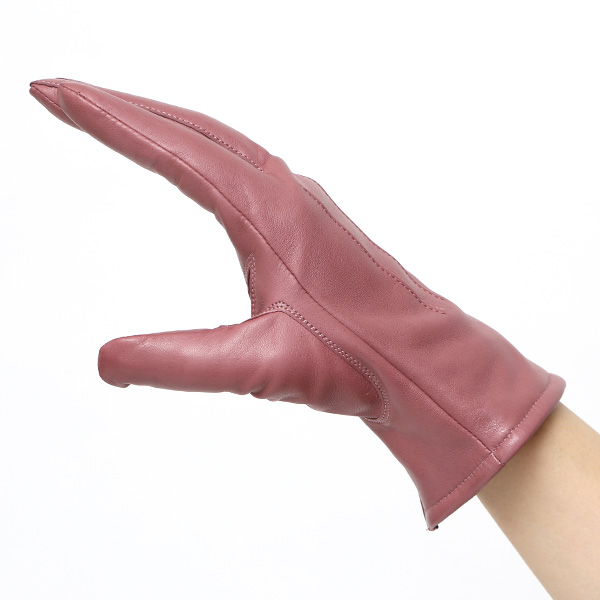 KURODA(クロダ) 革手袋 レディース カシミヤ裏地 ピンク 桃色 防寒 グローブ 本革 レザー ウィメンズ 女性 通勤 スーツ ビジネス キレイめ 高級