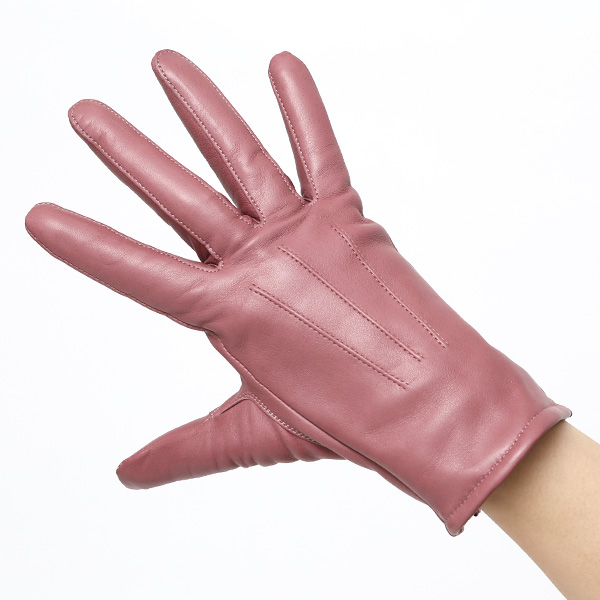 KURODA(クロダ) 革手袋 レディース カシミヤ裏地 ピンク 桃色 防寒 グローブ 本革 レザー ウィメンズ 女性 通勤 スーツ ビジネス キレイめ 高級