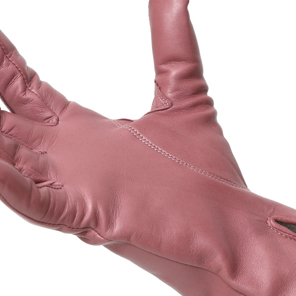 KURODA(クロダ) 革手袋 レディース カシミヤ裏地 ピンク 桃色 防寒 グローブ 本革 レザー ウィメンズ 女性 通勤 スーツ ビジネス キレイめ 高級