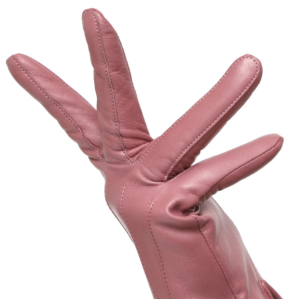 KURODA(クロダ) 革手袋 レディース カシミヤ裏地 ピンク 桃色 防寒 グローブ 本革 レザー ウィメンズ 女性 通勤 スーツ ビジネス キレイめ 高級