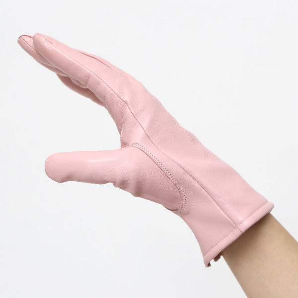  KURODA(クロダ) 革手袋 レディース カシミヤ裏地 ピンク 桃色 防寒 グローブ 本革 レザー ウィメンズ 女性 通勤 スーツ ビジネス キレイめ 高級