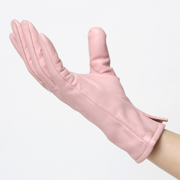  KURODA(クロダ) 革手袋 レディース カシミヤ裏地 ピンク 桃色 防寒 グローブ 本革 レザー ウィメンズ 女性 通勤 スーツ ビジネス キレイめ 高級