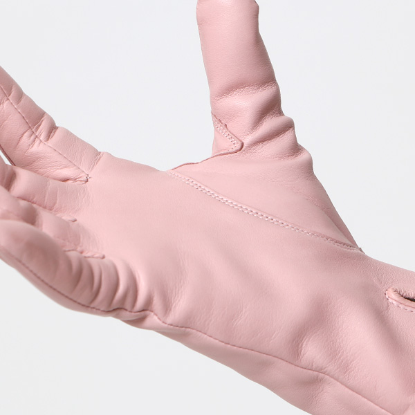  KURODA(クロダ) 革手袋 レディース カシミヤ裏地 ピンク 桃色 防寒 グローブ 本革 レザー ウィメンズ 女性 通勤 スーツ ビジネス キレイめ 高級