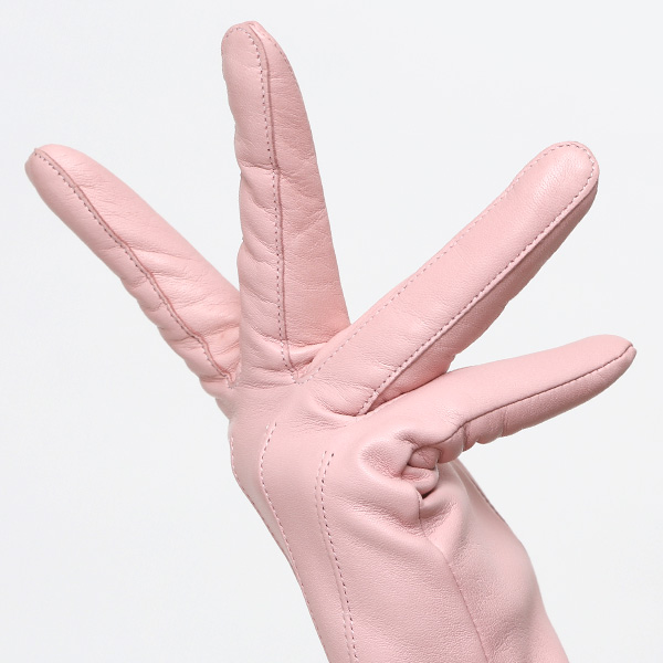  KURODA(クロダ) 革手袋 レディース カシミヤ裏地 ピンク 桃色 防寒 グローブ 本革 レザー ウィメンズ 女性 通勤 スーツ ビジネス キレイめ 高級