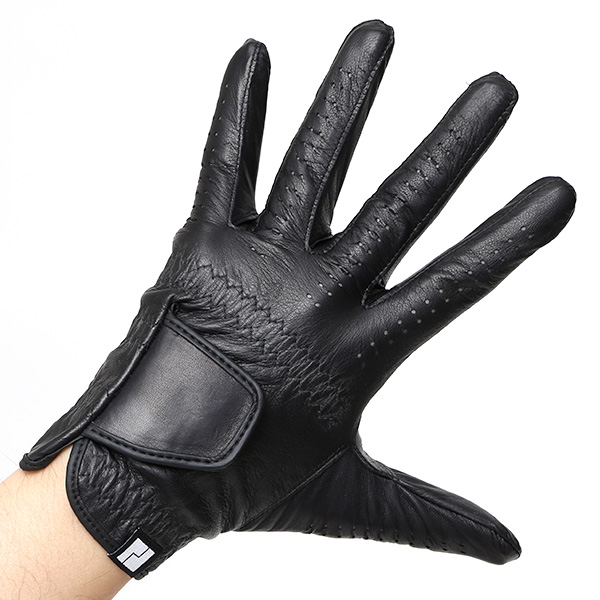  ゴルフ グローブ メンズ 左手用 本革 ゴルフ手袋 日本製 羊革 レザー フィット感 通気性 洗濯可能 ブラック 黒 黒色 サイズ S/M/L グリップ ベルクロ 男性 ギフト 高級 紳士 プレゼント ゴルフ用品 ペレック(PELLEK)